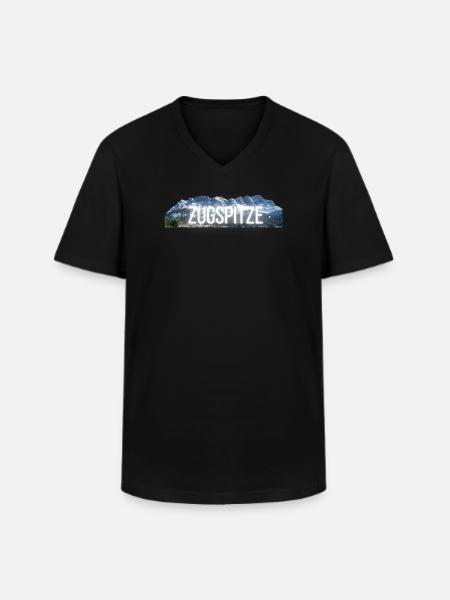 Zugspitze - Design with lettering & mountain shilouette - Men's V-Neck T-Shirt - black