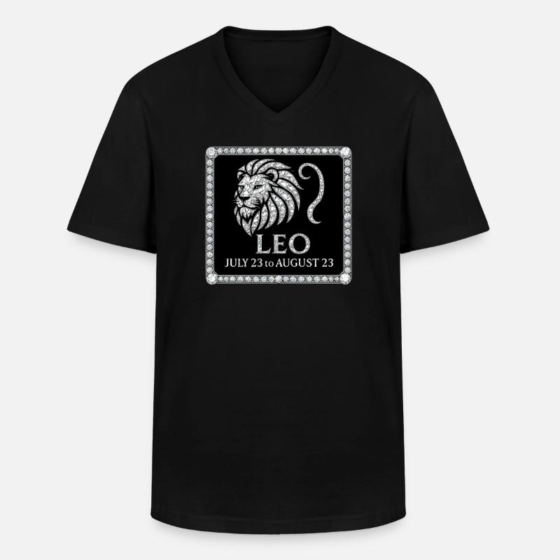 Sternzeichen Löwe - Männer-T-Shirt mit V-Ausschnitt - Schwarz