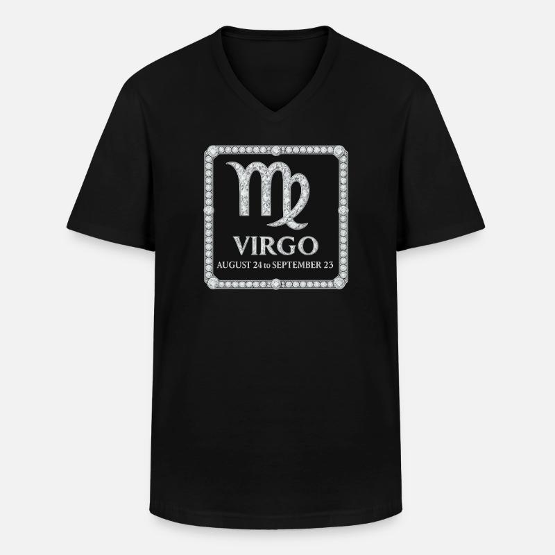 Sternzeichen Jungfrau - Männer-T-Shirt mit V-Ausschnitt - Schwarz