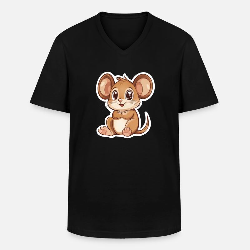 Maus - Männer-T-Shirt mit V-Ausschnitt - Schwarz