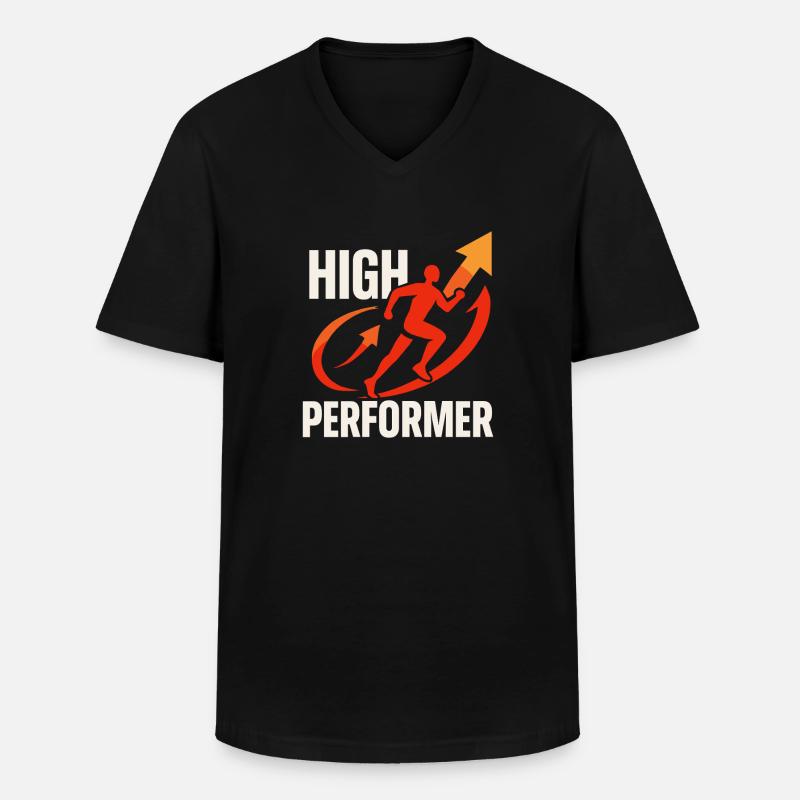 High Performer Sprint Design - Männer-T-Shirt mit V-Ausschnitt - Schwarz