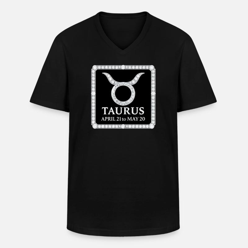Sternzeichens Stier - Männer-T-Shirt mit V-Ausschnitt - Schwarz