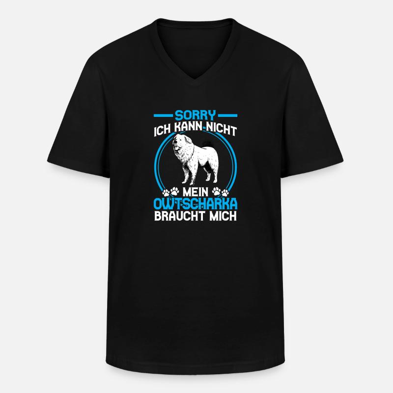 Kaukasischer Owtscharka braucht mich - Männer-T-Shirt mit V-Ausschnitt - Schwarz