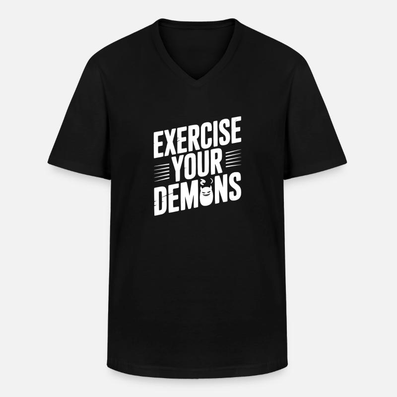 Trainieren Sie Ihre Dämonen - Männer-T-Shirt mit V-Ausschnitt - Schwarz