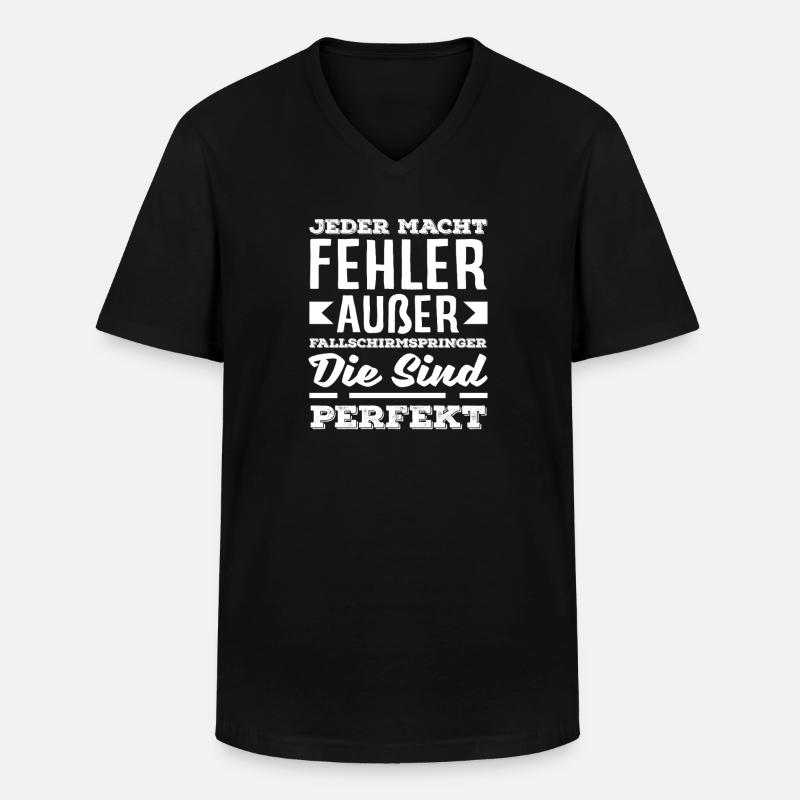 Lustiger Fallschirmspringer Adrenalinjunkie Fehler - Männer-T-Shirt mit V-Ausschnitt - Schwarz