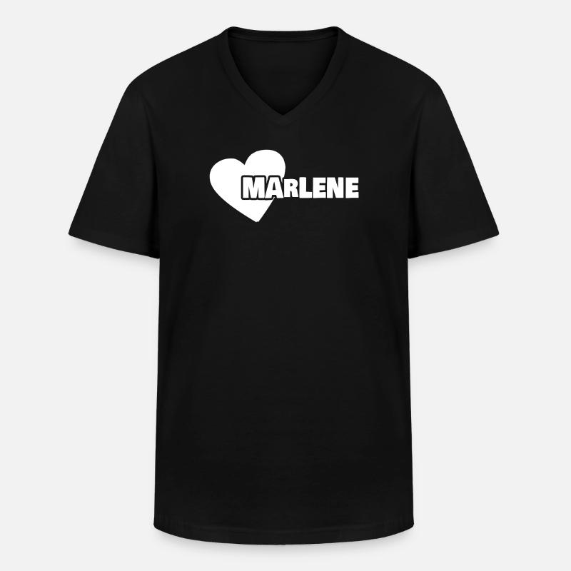 Vorname Marlene - Männer-T-Shirt mit V-Ausschnitt - Schwarz