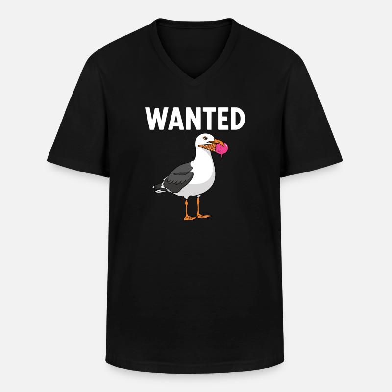 Gesucht Möwe Eiscreme Abenteuer - Men's V-Neck T-Shirt - black