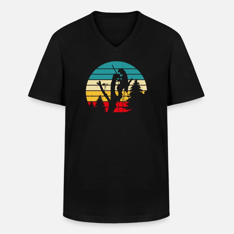 Lustiges Holzarbeiter Waldarbeiter Geschenk - Männer-T-Shirt mit V-Ausschnitt - Schwarz