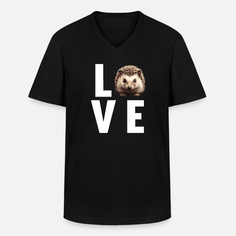 Igel - Männer-T-Shirt mit V-Ausschnitt - Schwarz
