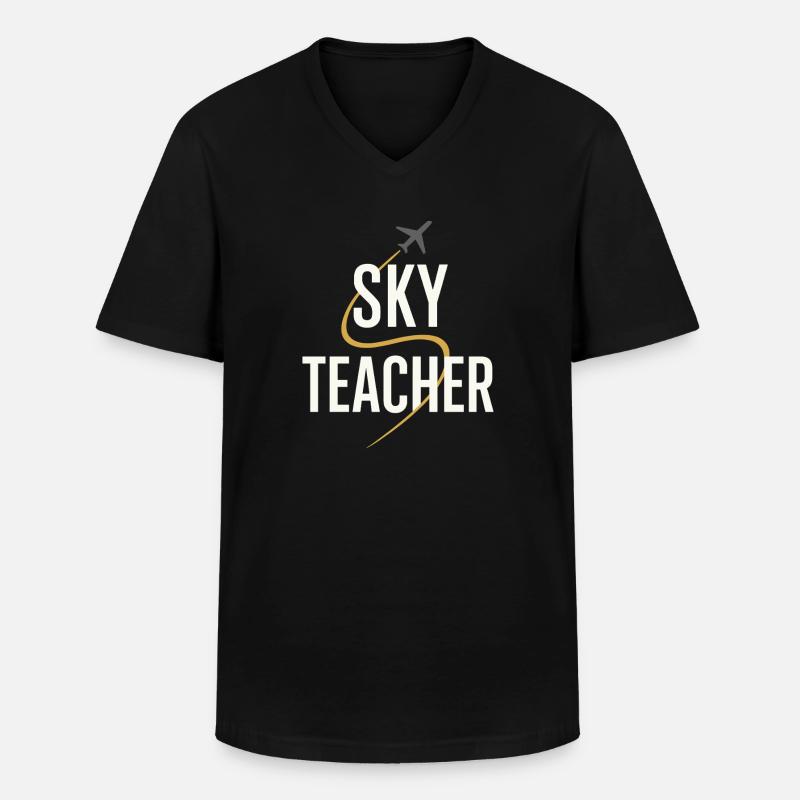 Fluglehrer Cfi Pilot Luftfahrtlehrer - Männer-T-Shirt mit V-Ausschnitt - Schwarz