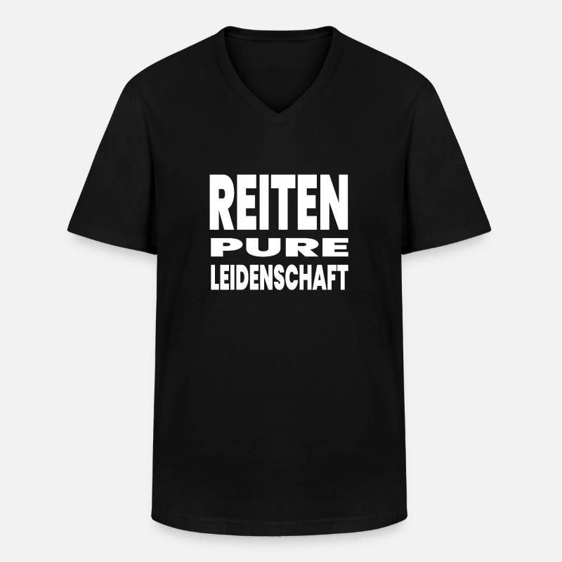 Pferde - Männer-T-Shirt mit V-Ausschnitt - Schwarz