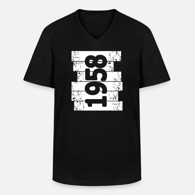 Eltern 1958 - Männer-T-Shirt mit V-Ausschnitt - Schwarz
