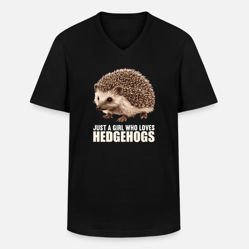 Igel - Männer-T-Shirt mit V-Ausschnitt - Schwarz