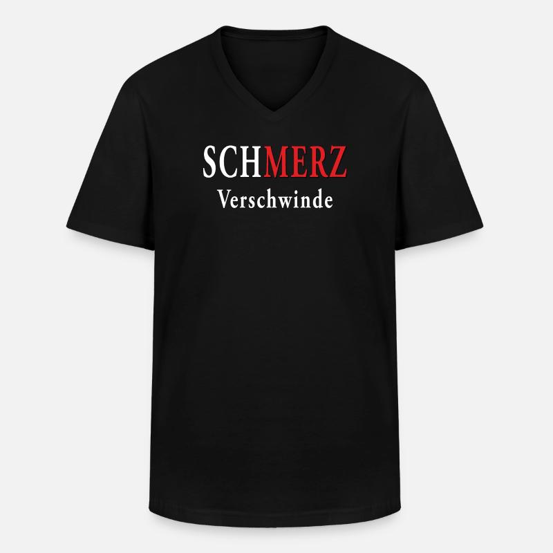 SCHMERZ VERSCHWINDE - Männer-T-Shirt mit V-Ausschnitt - Schwarz