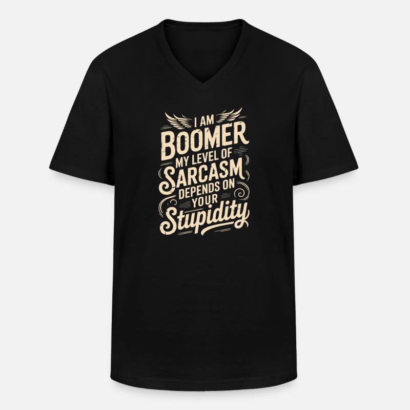 Boomer Sarkasmus Spruch Shirt Design - Männer-T-Shirt mit V-Ausschnitt - Schwarz