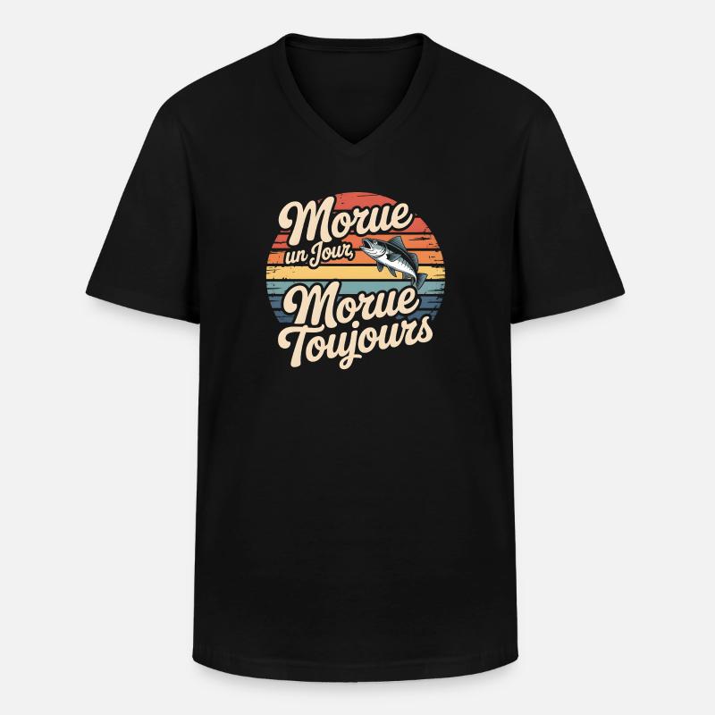 Einmal Kabeljau Kabeljau - Männer-T-Shirt mit V-Ausschnitt - Schwarz
