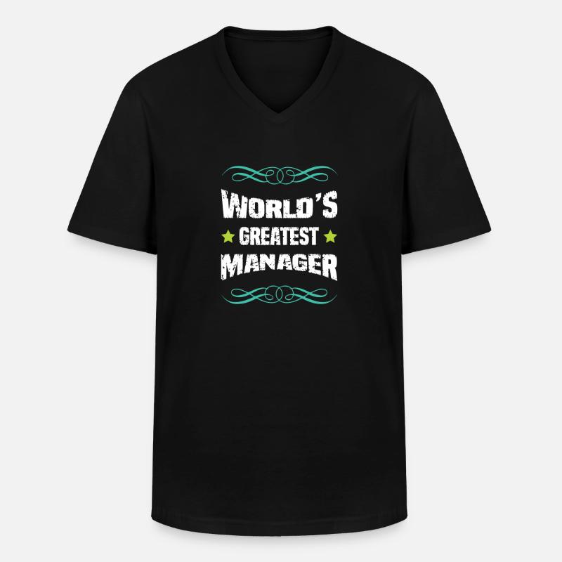 Weltbester Manager - Männer-T-Shirt mit V-Ausschnitt - Schwarz