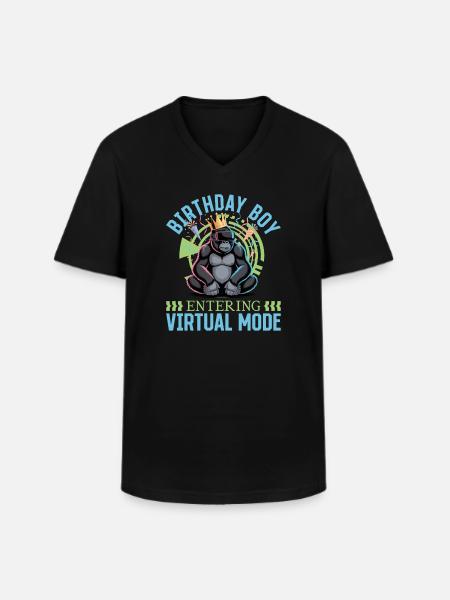 Anniversaire Gamer VR - T-shirt col V Homme - noir