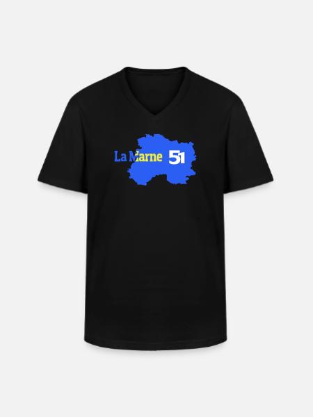 The Marne 51 Departmental Map - Men's V-Neck T-Shirt - black