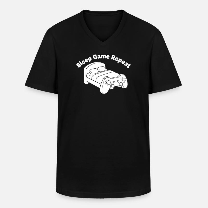 Gaming Bett Controller Design - Männer-T-Shirt mit V-Ausschnitt - Schwarz