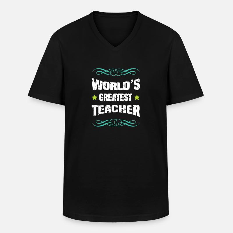Weltbester Lehrer - Männer-T-Shirt mit V-Ausschnitt - Schwarz