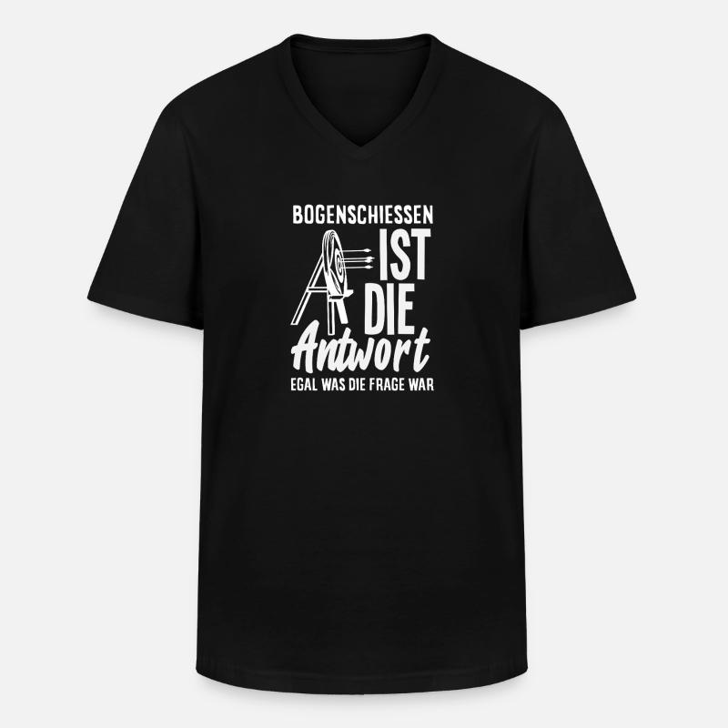 Ich gehe Bogenschießen - Männer-T-Shirt mit V-Ausschnitt - Schwarz