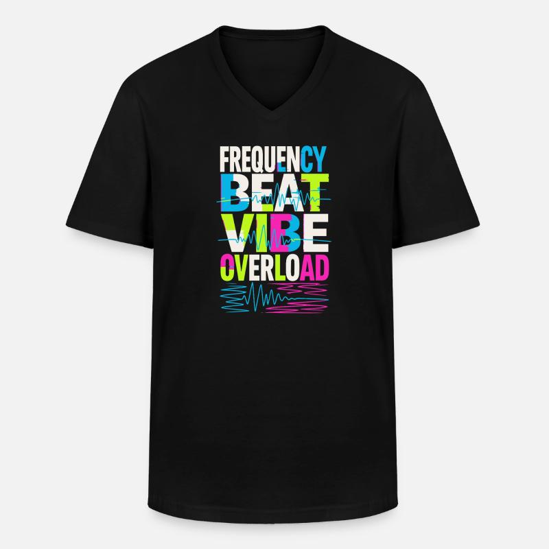 Frequency Beat Vibe Overload Design - Männer-T-Shirt mit V-Ausschnitt - Schwarz