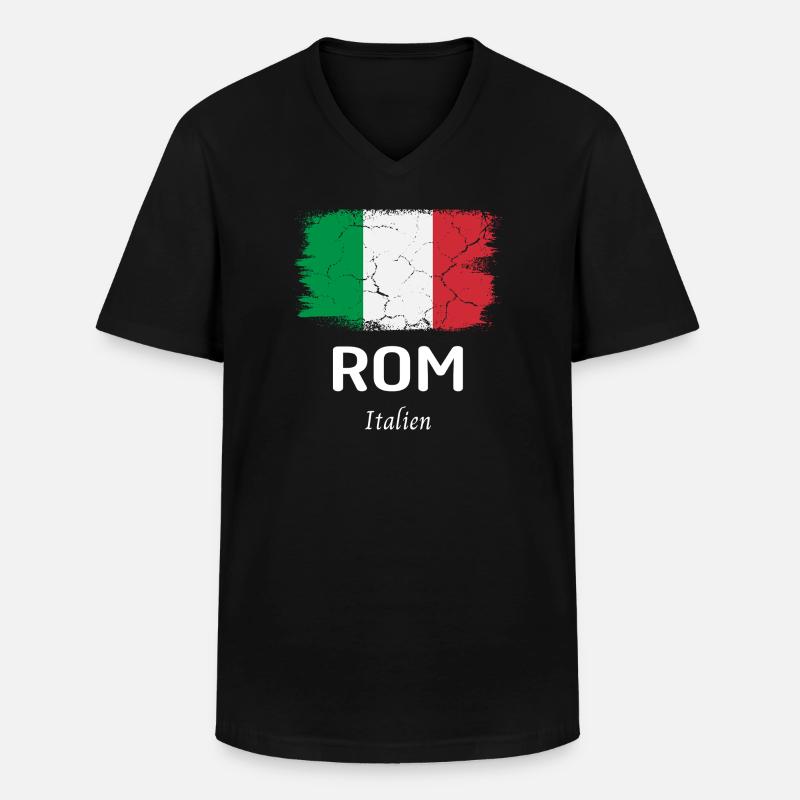 Rom - Männer-T-Shirt mit V-Ausschnitt - Schwarz