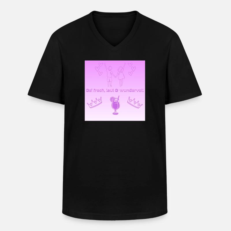 Sei frei laut und wunderVOLL - Männer-T-Shirt mit V-Ausschnitt - Schwarz