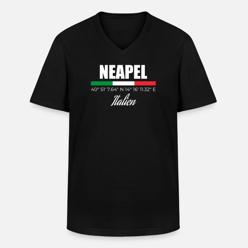 Neapel - Männer-T-Shirt mit V-Ausschnitt - Schwarz