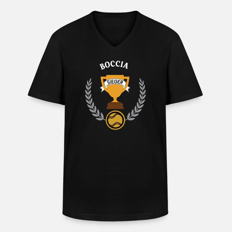 Boccia Sieger Gewinner Turnier Meisterschaft - Männer-T-Shirt mit V-Ausschnitt - Schwarz
