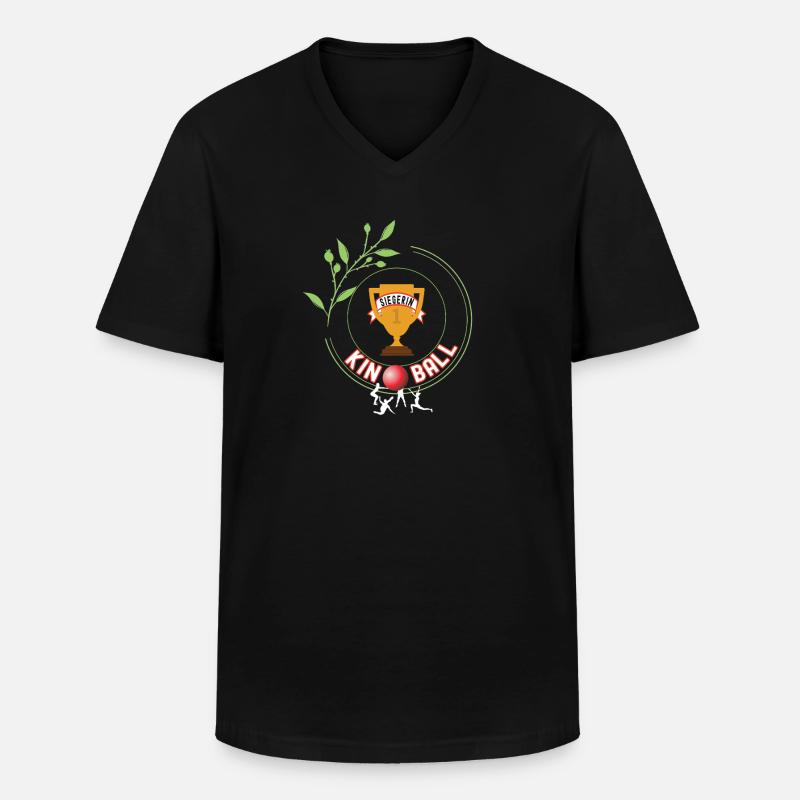 Kinball Siegerin Gewinner Turnier Meisterschaft - Männer-T-Shirt mit V-Ausschnitt - Schwarz