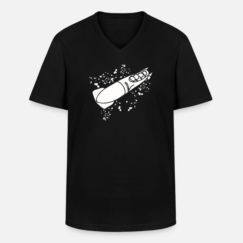 Bobfahrer Bobschlitten Viererbob - Männer-T-Shirt mit V-Ausschnitt - Schwarz