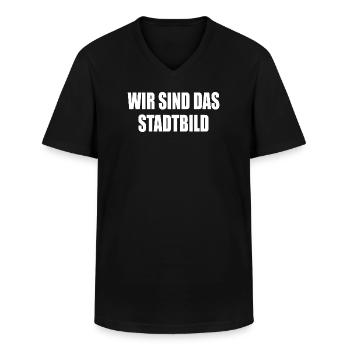 Nous sommes le paysage urbain - T-shirt col V Homme - noir - Devant - AI Model Male 178 dark (178cm)