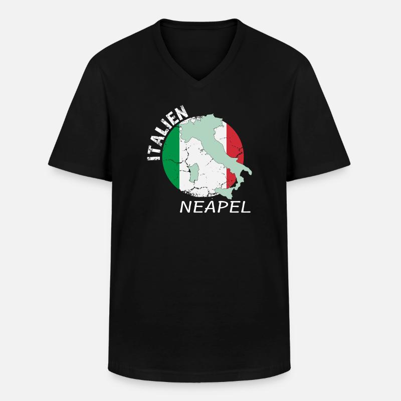 Neapel - Männer-T-Shirt mit V-Ausschnitt - Schwarz