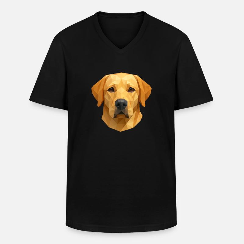 Polygon Labrador Retriever Geschenk - Männer-T-Shirt mit V-Ausschnitt - Schwarz