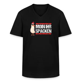 Hamburg Moin Spacken Nordsee Hamburger Möwe Lustig - Männer-T-Shirt mit V-Ausschnitt - Schwarz - Vorne - AI Model Male 178 dark (178cm)