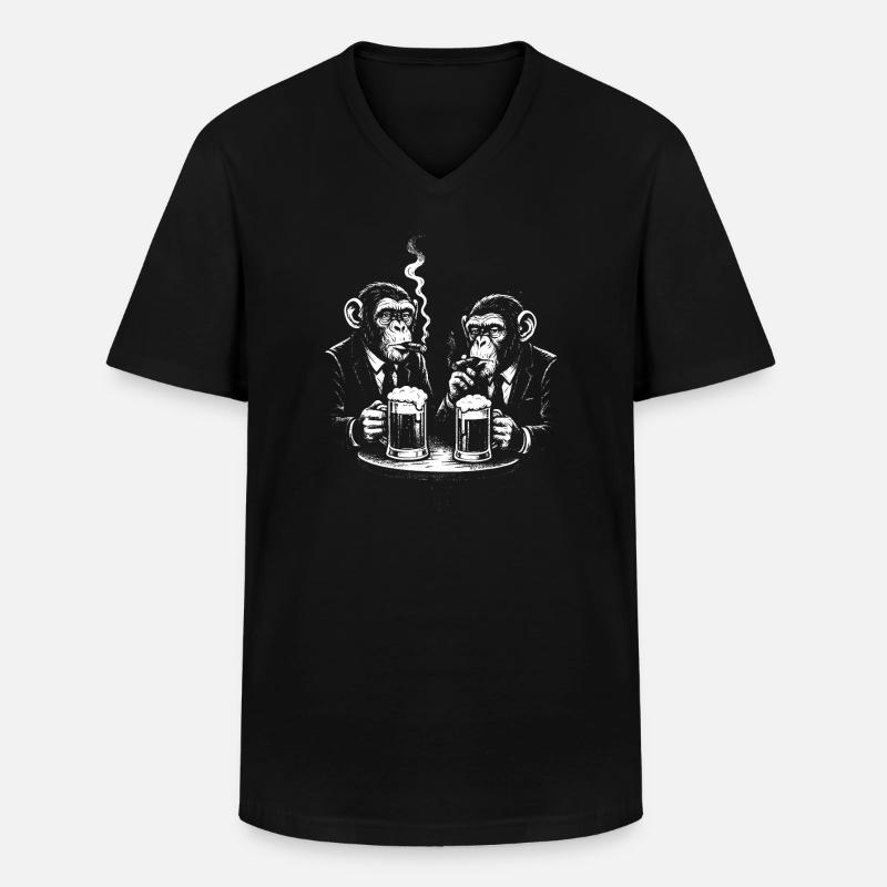 Midnight Monkeys Bar Szene - Männer-T-Shirt mit V-Ausschnitt - Schwarz