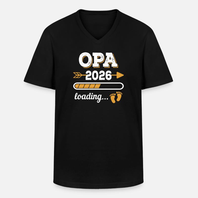 Opa 2026 Loading Zukünftiger Großvater Geschenk - Männer-T-Shirt mit V-Ausschnitt - Schwarz