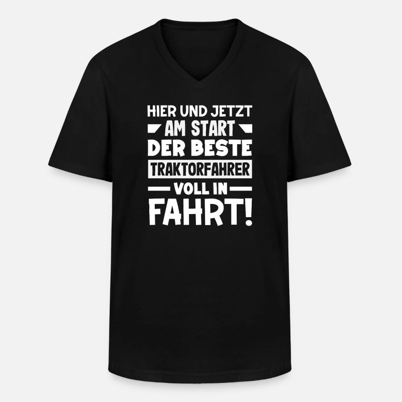 Der beste Traktorfahrer - Männer-T-Shirt mit V-Ausschnitt - Schwarz