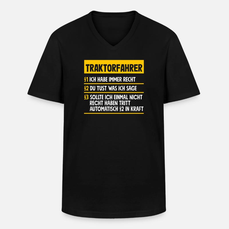 Lustiges Traktorfahrer Traktor Geschenk - Männer-T-Shirt mit V-Ausschnitt - Schwarz