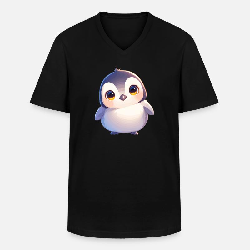 Pinguine Pinguin - Männer-T-Shirt mit V-Ausschnitt - Schwarz