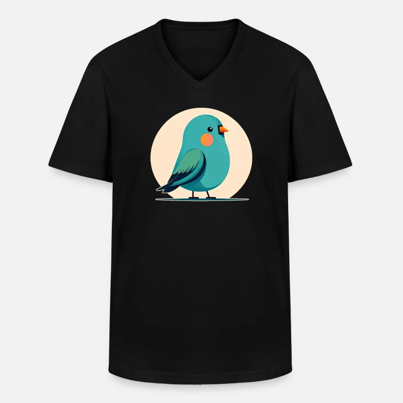 Kleiner grün-blauer Vogel - Männer-T-Shirt mit V-Ausschnitt - Schwarz