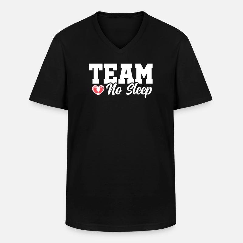 Team No Sleep - Männer-T-Shirt mit V-Ausschnitt - Schwarz