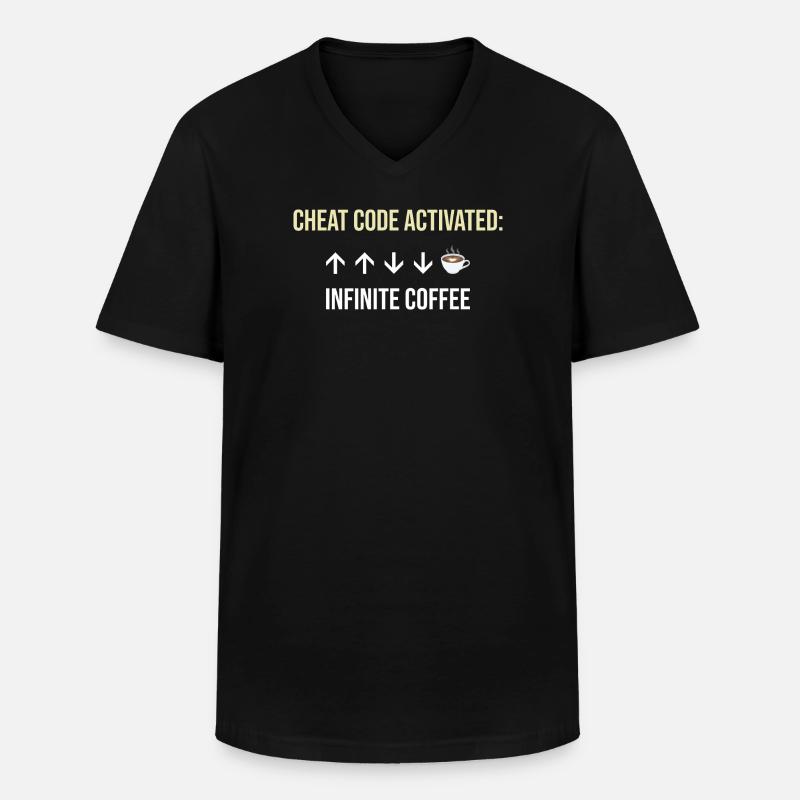 Code Triche Actif Café Infini - T-shirt col V Homme - noir