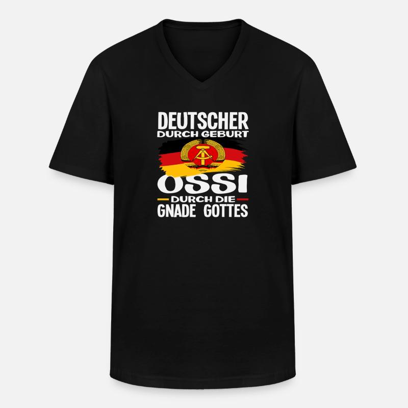 Gnade Gottes Ossi Spruch DDR Stolz - Männer-T-Shirt mit V-Ausschnitt - Schwarz