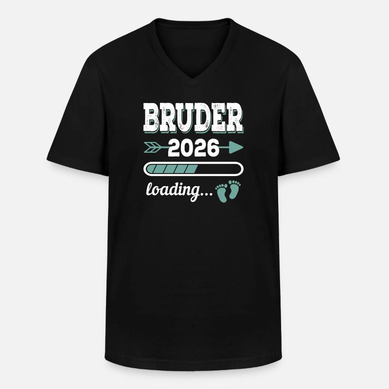 Bruder 2026 Loading Werdende Geschwister Geschenk - Männer-T-Shirt mit V-Ausschnitt - Schwarz