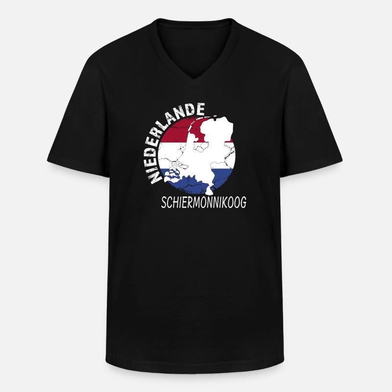 Schiermonnikoog - Männer-T-Shirt mit V-Ausschnitt - Schwarz