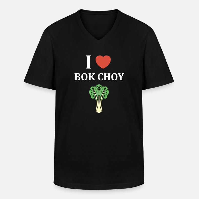 J Adore Bok Choy Grafik - Männer-T-Shirt mit V-Ausschnitt - Schwarz