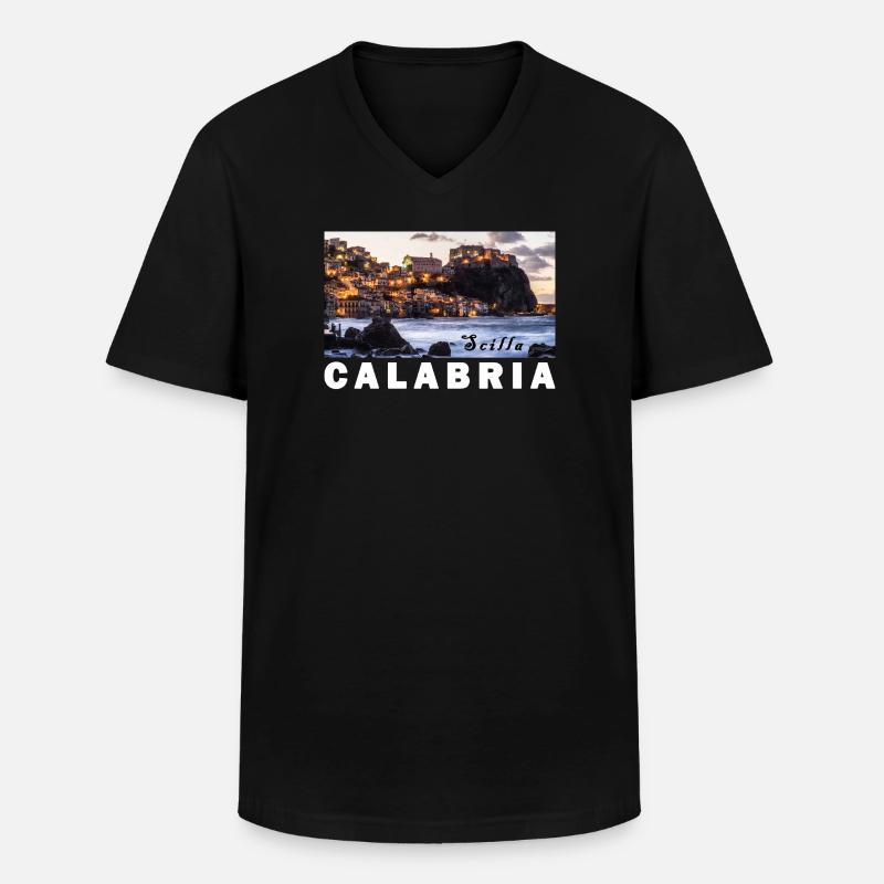 Scilla - Männer-T-Shirt mit V-Ausschnitt - Schwarz